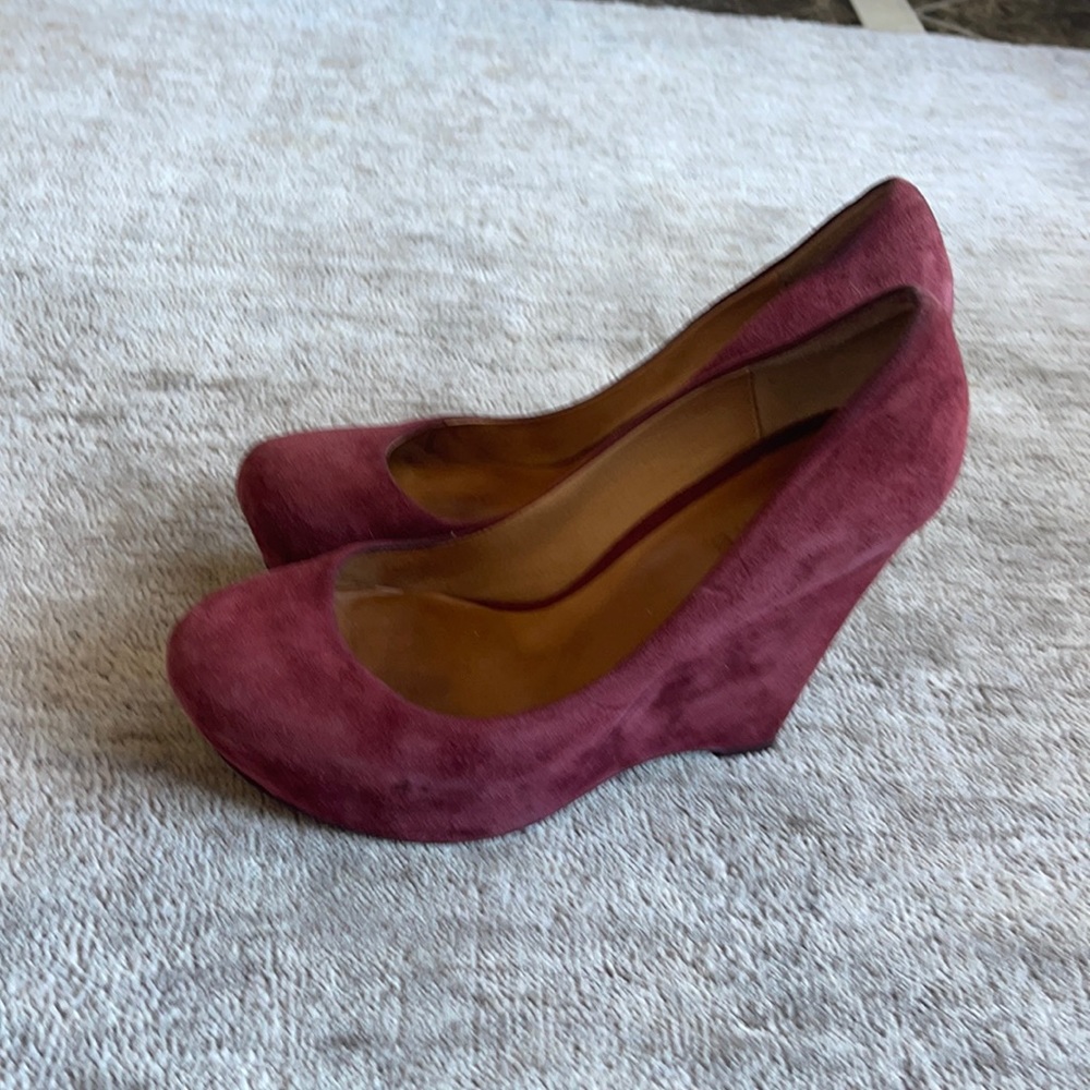 Maroon Suede Espadrille Shoes 9m or 39